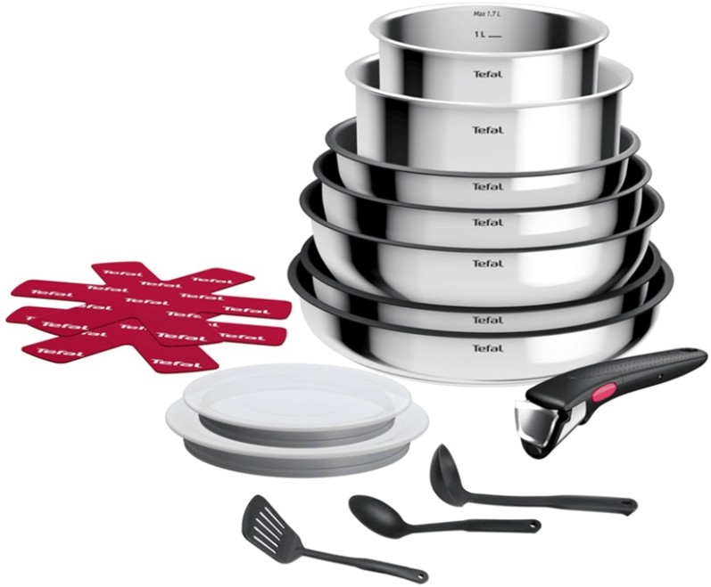 Tefal - INGENIO COOK 15-teiliges Kochgeschirr-Set, Edelstahl