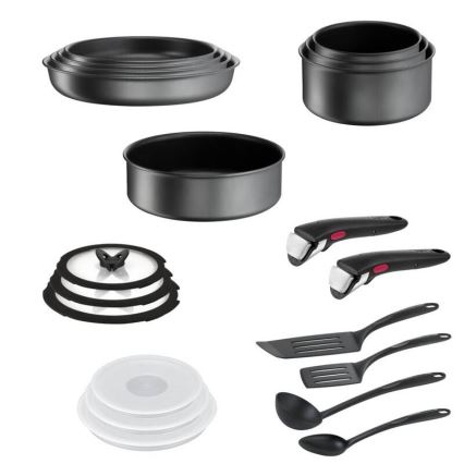 Tefal - 20-teiliges Kochgeschirr-Set INGENIO DAILY CHEF ON Schwarz