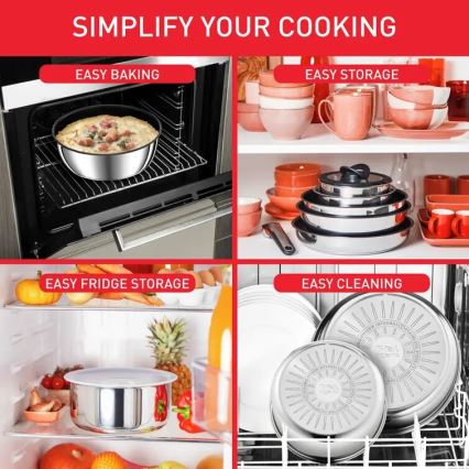 Tefal - 13-teiliges Kochgeschirr-Set INGENIO PREFERENCE ON Edelstahl