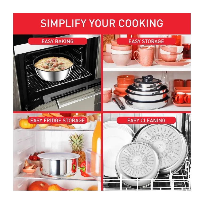 Tefal - 13-teiliges Kochgeschirr-Set INGENIO PREFERENCE ON Edelstahl