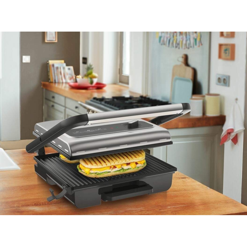 Tefal - Kontaktgrill INICIO 2000W/230V schwarz/edelstahl