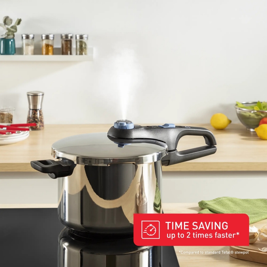 Tefal - Set aus Druckkochtöpfen 4/6 l SECURE TRENDY Edelstahl