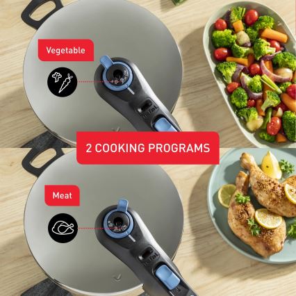 Tefal - Set aus Druckkochtöpfen 4/6 l SECURE TRENDY Edelstahl