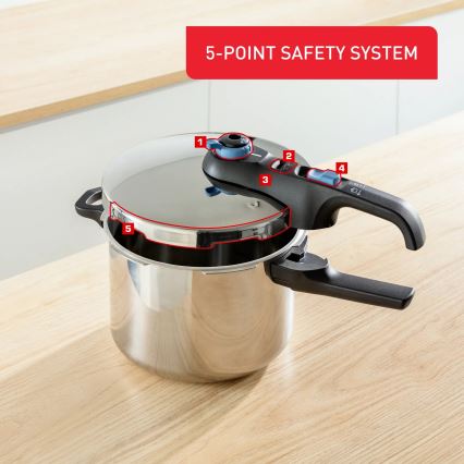 Tefal - Set aus Druckkochtöpfen 4/6 l SECURE TRENDY Edelstahl