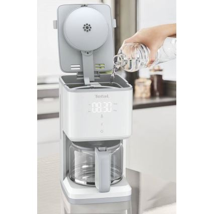 Tefal - Filterkaffeemaschine mit LCD-Display SENSE 1000W/230V weiß