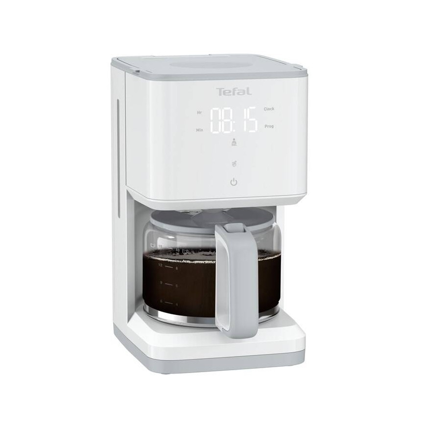 Tefal - Filterkaffeemaschine mit LCD-Display SENSE 1000W/230V weiß