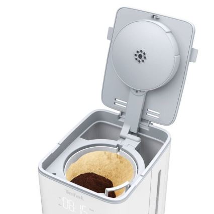 Tefal - Filterkaffeemaschine mit LCD-Display SENSE 1000W/230V weiß