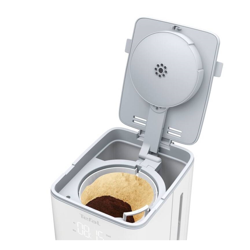 Tefal - Filterkaffeemaschine mit LCD-Display SENSE 1000W/230V weiß