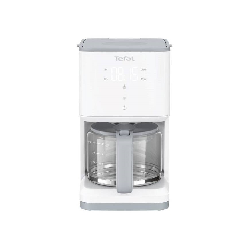 Tefal - Filterkaffeemaschine mit LCD-Display SENSE 1000W/230V weiß