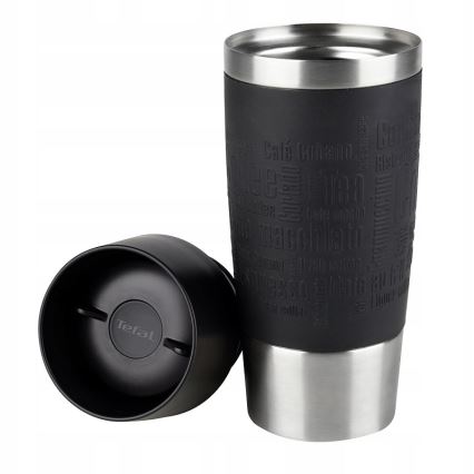 Tefal - Reisebecher 360 ml TRAVEL MUG Edelstahl/Schwarz