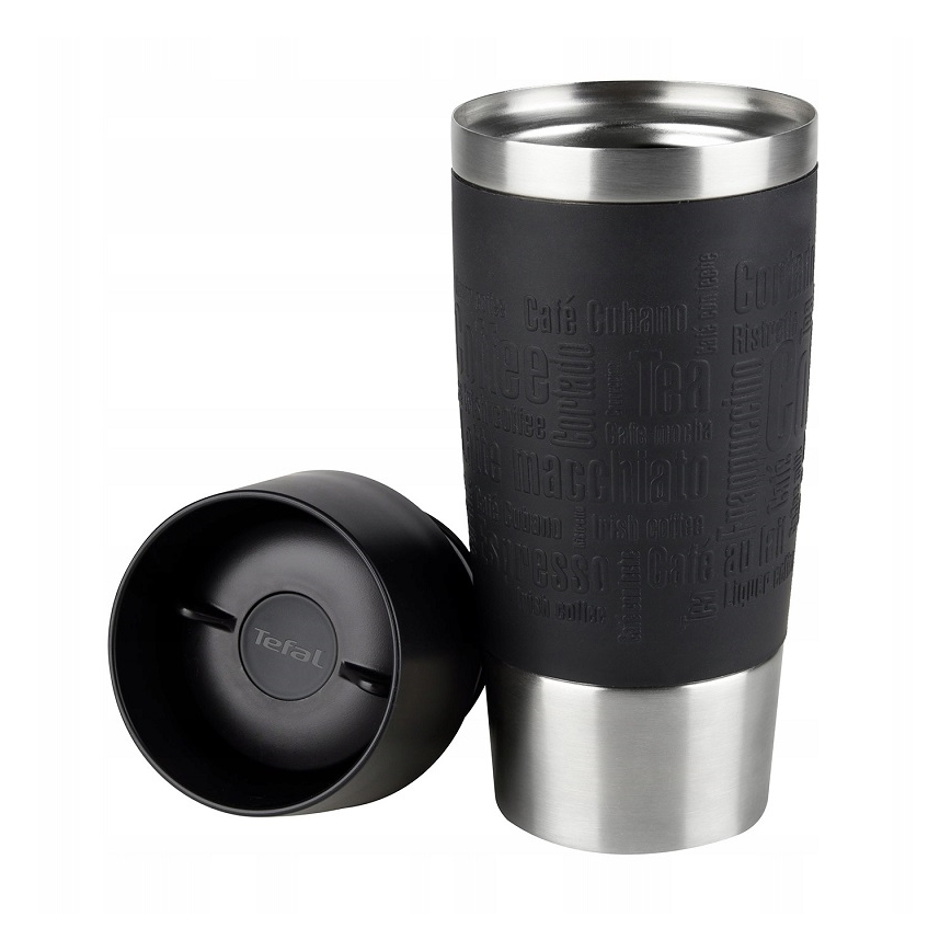 Tefal - Reisebecher 360 ml TRAVEL MUG Edelstahl/Schwarz