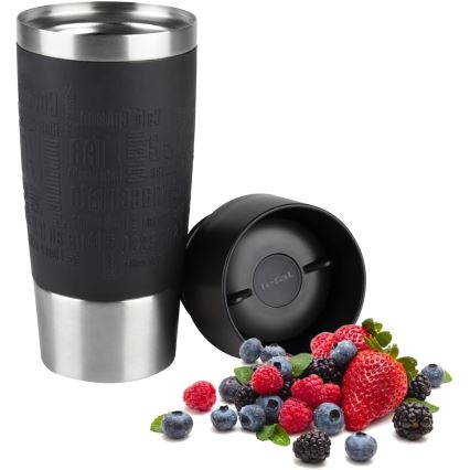 Tefal - Reisebecher 360 ml TRAVEL MUG Edelstahl/Schwarz