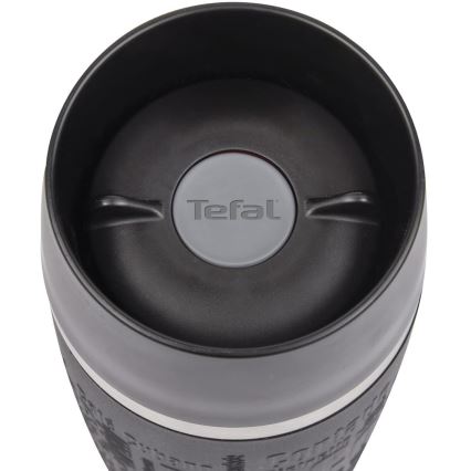 Tefal - Reisebecher 360 ml TRAVEL MUG Edelstahl/Schwarz