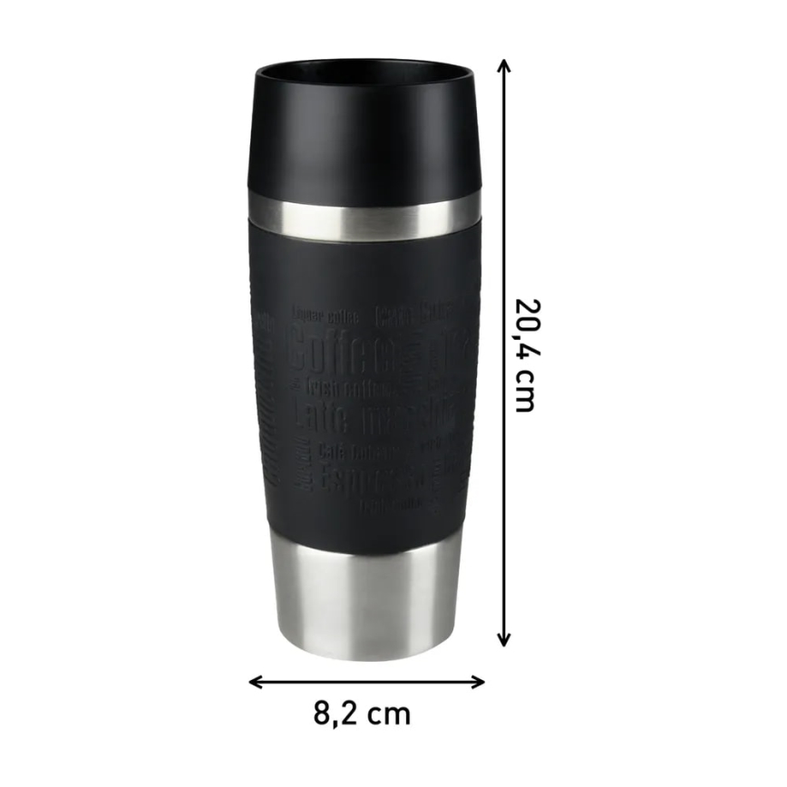 Tefal - Reisebecher 360 ml TRAVEL MUG Edelstahl/Schwarz
