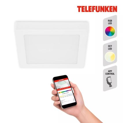 Telefunken 309706TF - Dimmbare LED-RGB-Deckenleuchte LED/23W/230V 2700-6500K Wi-Fi Tuya weiß