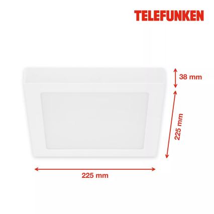 Telefunken 309706TF - Dimmbare LED-RGB-Deckenleuchte LED/23W/230V 2700-6500K Wi-Fi Tuya weiß
