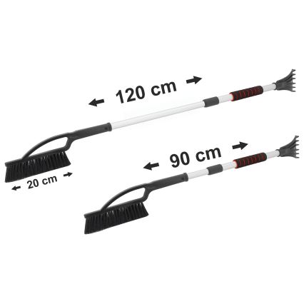 Teleskopischer Autoschaber mit Besen 120 cm schwarz/weiß