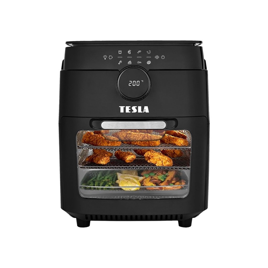 TESLA Electronics AirCook & Grill – Intelligente multifunktionale digitale Heißluftfritteuse 12 l 1800W/230V mit Wi-Fi