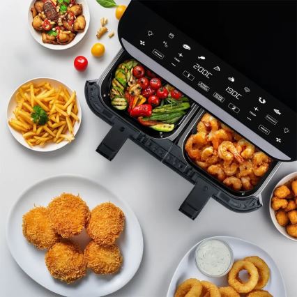 TESLA Electronics AirCook - Multifunktionale duale digitale Heißluftfritteuse 9 l 2400W/230V