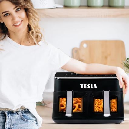 TESLA Electronics AirCook - Multifunktionale duale digitale Heißluftfritteuse 9 l 2400W/230V