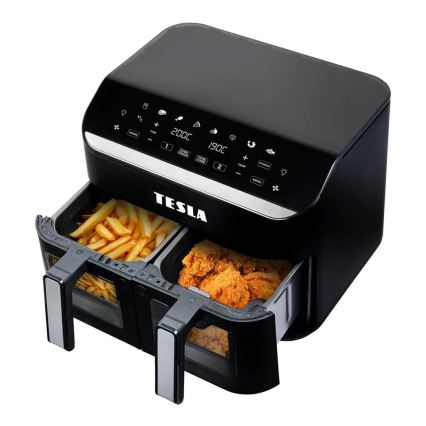 TESLA Electronics AirCook - Multifunktionale duale digitale Heißluftfritteuse 9 l 2400W/230V