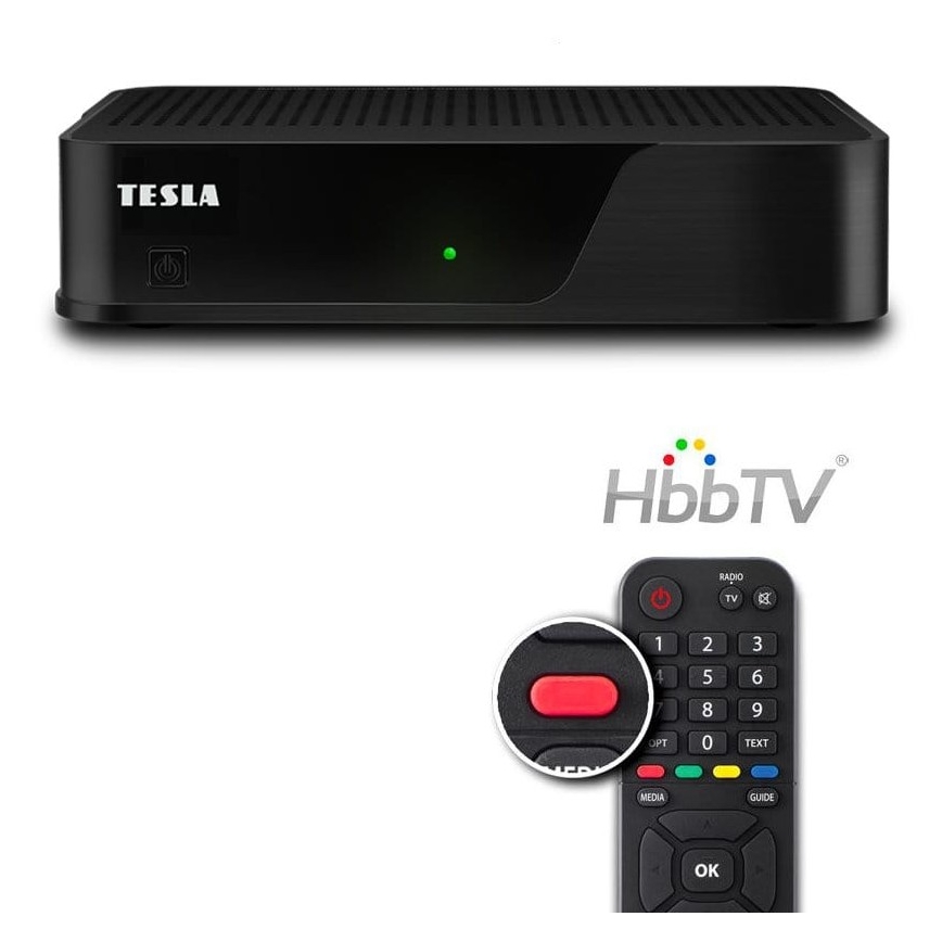 TESLA Electronics - DVB-T2 H.265 (HEVC) Empfänger mit HbbTV 12V + Fernbedienung