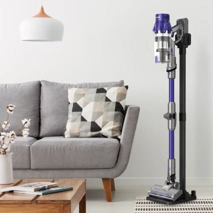TESLA Electronics PureStar - Flexibler kabelloser Stabstaubsauger 2in1 250W/2200 mAh grau/lila