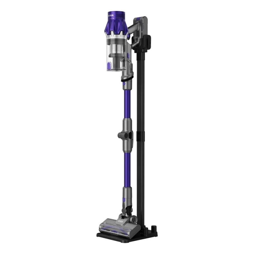 TESLA Electronics PureStar - Flexibler kabelloser Stabstaubsauger 2in1 250W/2200 mAh grau/lila