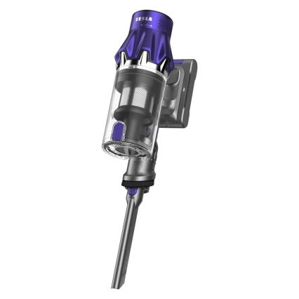TESLA Electronics PureStar - Flexibler kabelloser Stabstaubsauger 2in1 250W/2200 mAh grau/lila