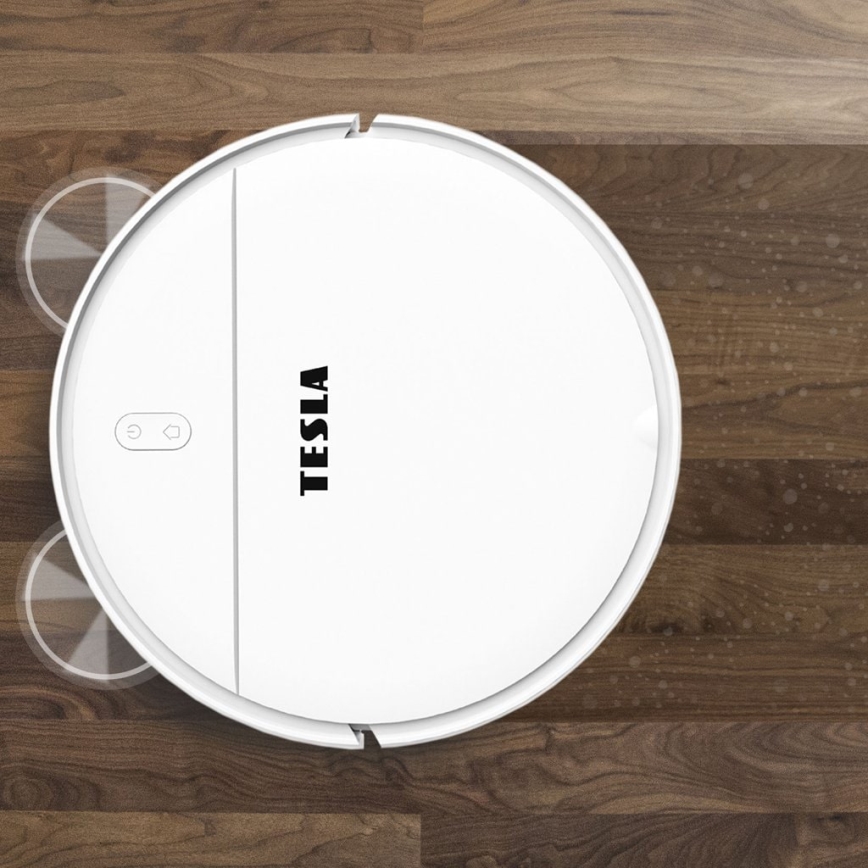 TESLA Electronics RoboStar - Intelligenter 2-in-1 Saugroboter 2500 mAh Wi-Fi Tuya Weiß + Fernbedienung