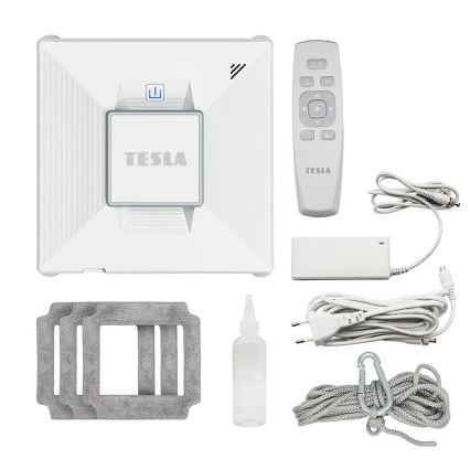 TESLA Electronics RoboStar - Intelligenter Fensterreiniger mit Wassersprühfunktion 72W/230V/650 mAh Wi-Fi + Fernbedienung