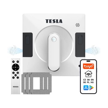TESLA Electronics RoboStar – Intelligenter Fensterreiniger mit dualer Wasserzerstäubung 72W/230V/500 mAh Wi-Fi + Fernbedienung