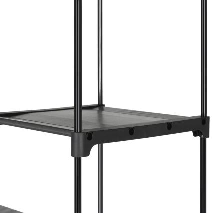 Textilkleiderschrank mit Einlegeböden und Kleiderstange MATIS, 140 x 174 cm, schwarz