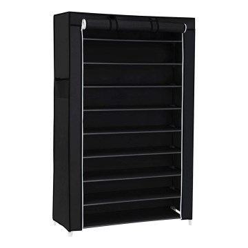 Textilschrank mit Regalen MATIS 88x160 cm schwarz