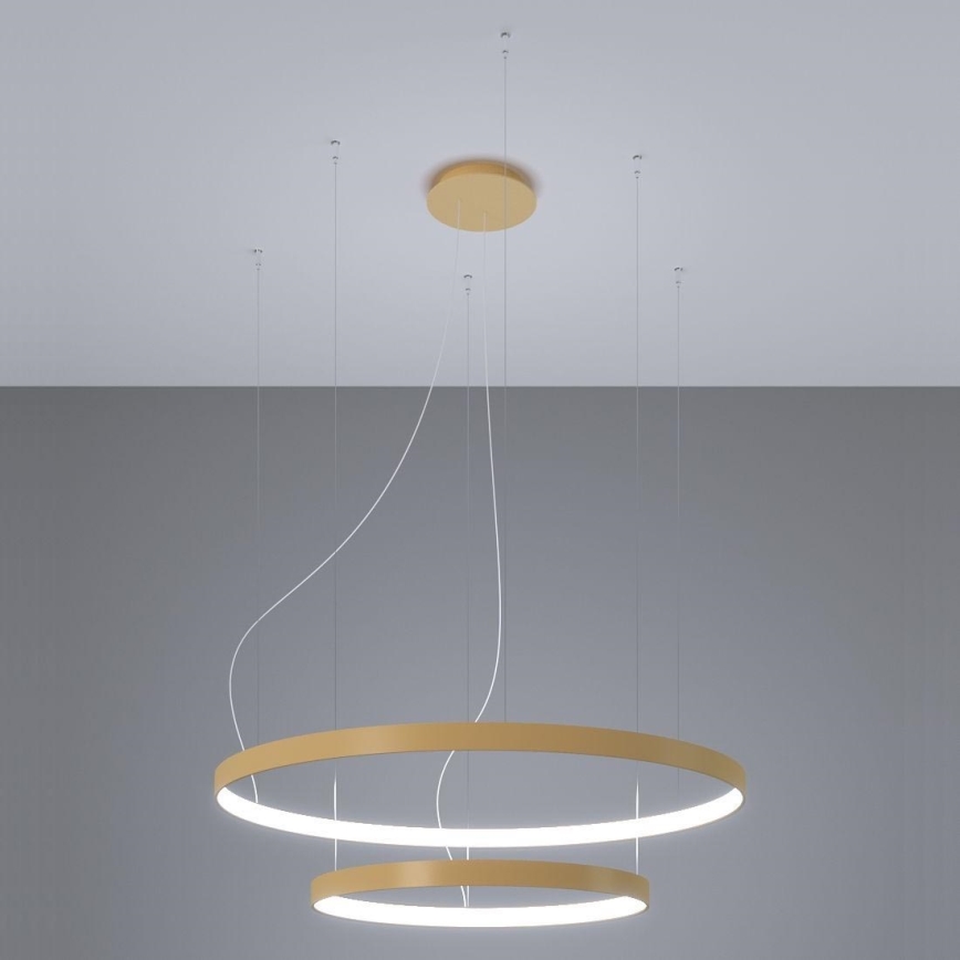 Thoro TH.268 - LED-Hängeleuchte an Seil RIO LED/80W/230V CRI 95 4000K goldfarben