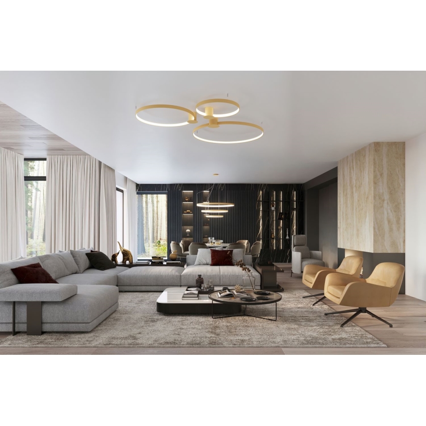 Thoro TH.268 - LED-Hängeleuchte an Seil RIO LED/80W/230V CRI 95 4000K goldfarben