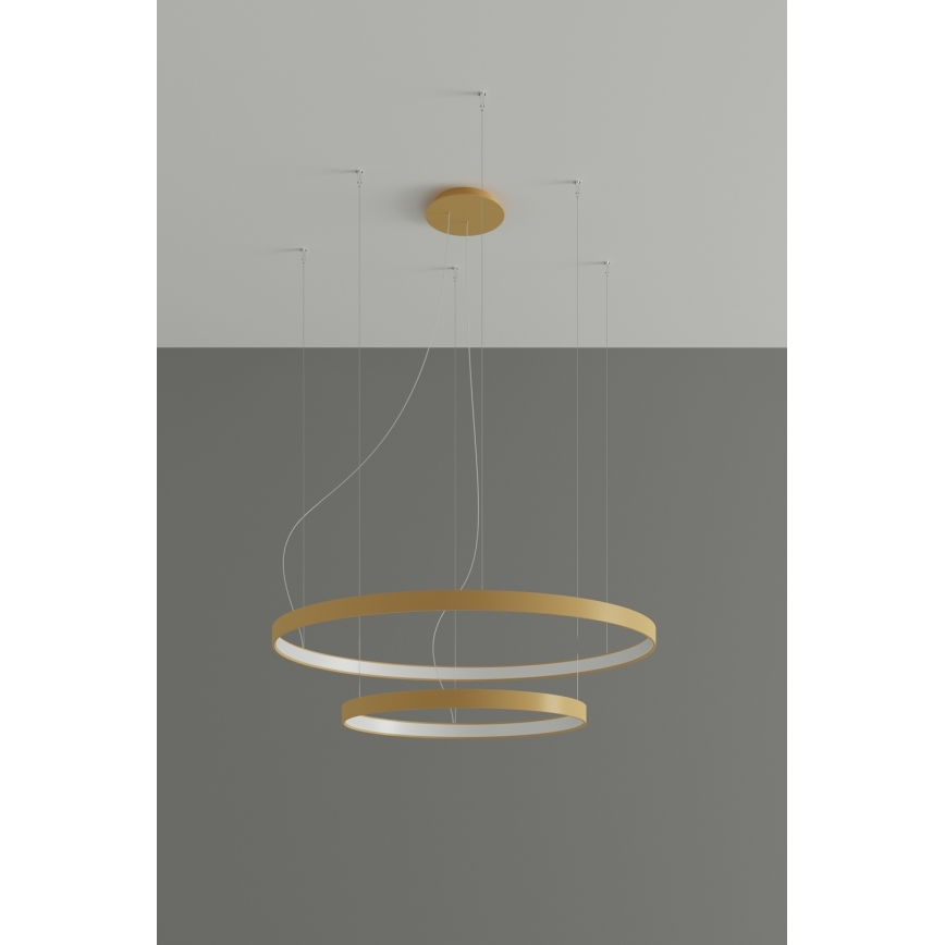 Thoro TH.268 - LED-Hängeleuchte an Seil RIO LED/80W/230V CRI 95 4000K goldfarben