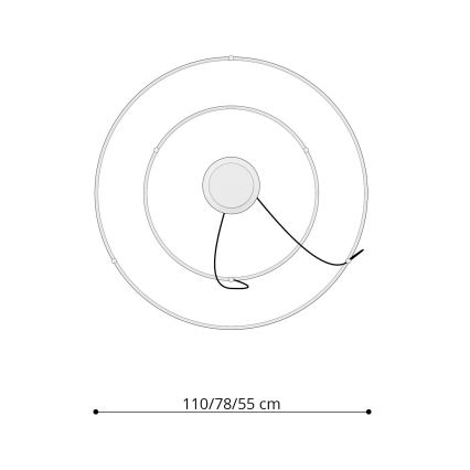 Thoro TH.268 - LED-Hängeleuchte an Seil RIO LED/80W/230V CRI 95 4000K goldfarben