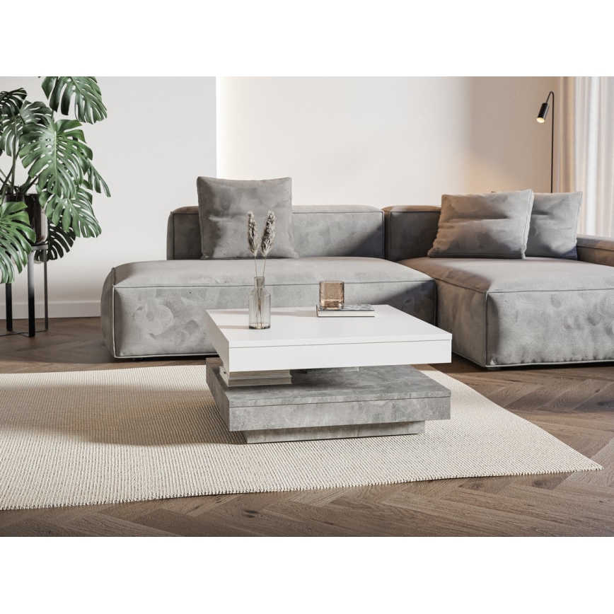 Tisch TIMO weiß/grau Beton