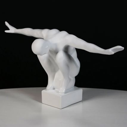 Tischdekoration 19,5x16x38,5 cm Harz/weiß