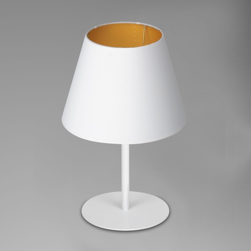 Tischlampe ARDEN 1xE27/60W/230V Ø 20 cm weiß/gold