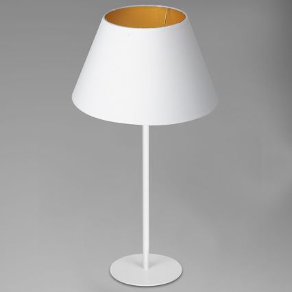 Tischlampe ARDEN 1xE27/60W/230V Ø 30 cm weiß/gold
