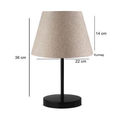Tischlampe AYD 1xE27/40W/230V beige/schwarz