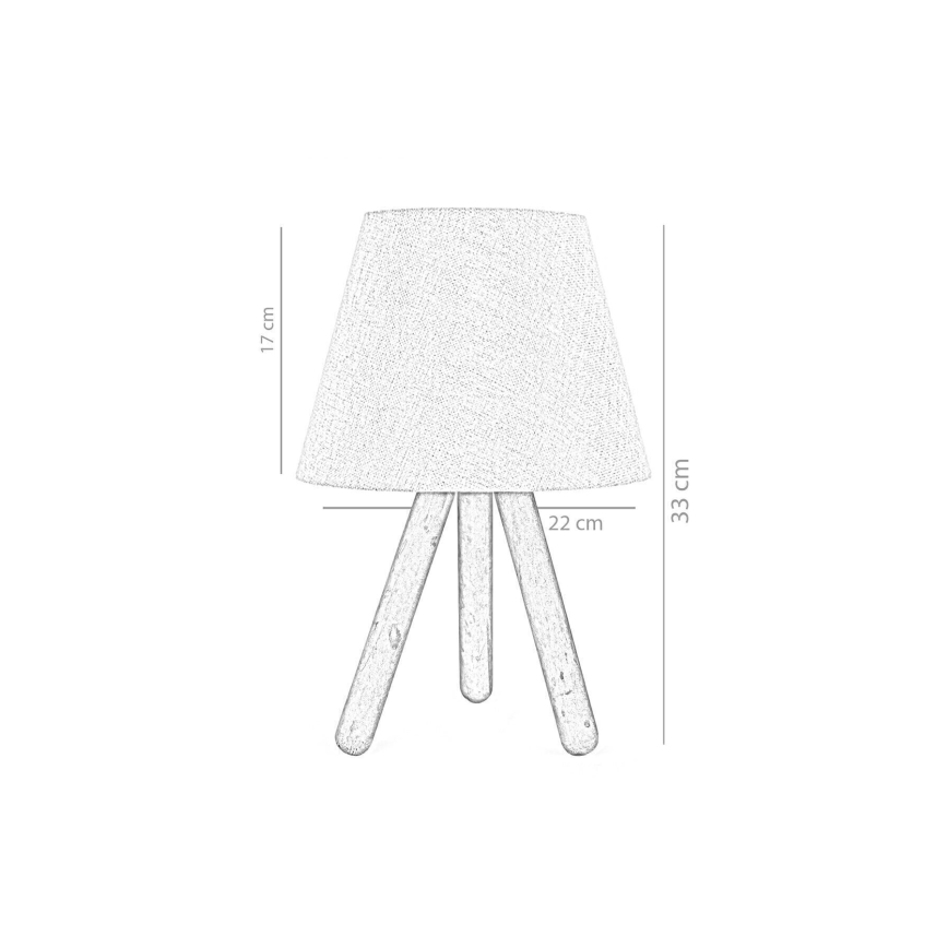 Tischlampe HOLZ 1xE27/60W/230V rosa