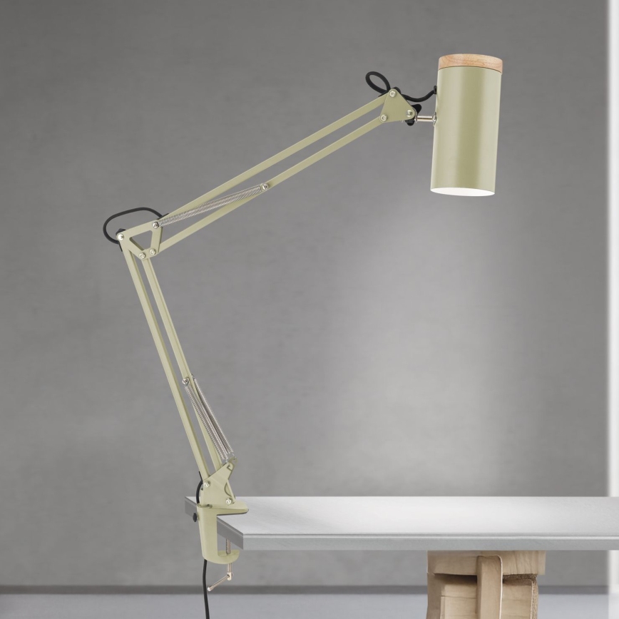 Tischlampe mit Klemme GILI 1xE27/40W/230V grün