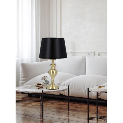 Tischlampe PRIMA GOLD 1xE27/60W/230V schwarz/golden