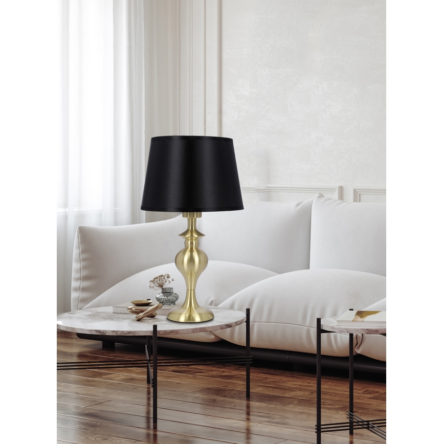 Tischlampe PRIMA GOLD 1xE27/60W/230V schwarz/golden