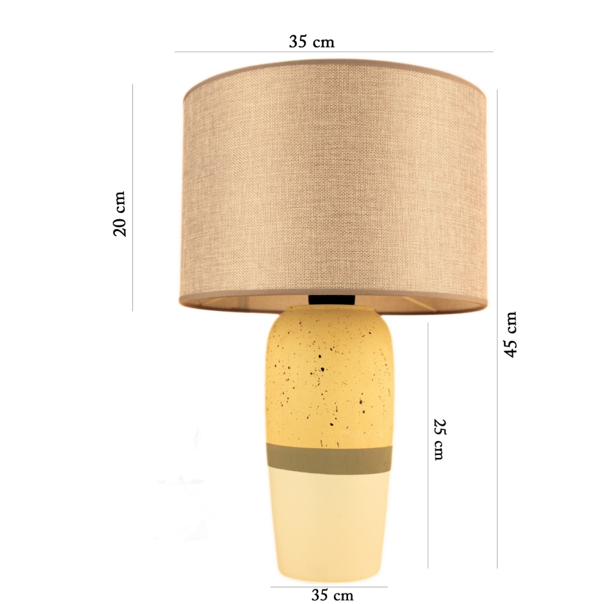 Tischlampe RAMZES 1xE27/40W/230V beige/gelb