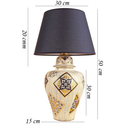 Tischlampe RAMZES 1xE27/40W/230V blau/beige