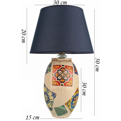 Tischlampe RAMZES 1xE27/40W/230V blau/beige